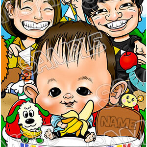 １枚に３名アレンジコース（体背景付き）